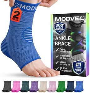 Modvel Foot & Ankle Brace Socks for Sprained Ankle Compression Sleeve - Ankle Support for Women & Men - Tendonitis & Arthritis Ankle Brace Sports Running, Torn Ligaments & Women Stabilizing Ankle Wrap