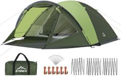 Gysrevi 3-4 ManTent with Porch, PU3000mm Waterproof Family Camping Tent, Dome Tents for 4 Person with Bedroom, Lightweight Outdoor Tents for Camping, Hiking, Backpacking
