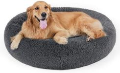 Dog Bed, Calming Dog Beds - Anti-Anxiety Indoor Round Dog Bed, Faux Fur Pet Donut Cuddler Round Plush Bed for Medium Large Dogs Cats, Pet Bed, Dark Grey