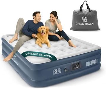 Green Haven King Size Air Bed with Built-in Electric Pump – Self-Inflating Blow-Up Mattress for 2 Adults – Waterproof & Elevated for Camping, Guests, Indoor & Outdoor Us