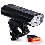 Volcano Eye Bike Lights Front and Back, USB Rechargeable Rear Bicycle Light Set with High and Low Beam, Super Bright 3000 Lumens Powerful Cycling Headlights