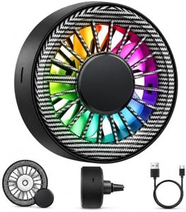 Novyllis USB Car Fan with Vent Clip, Scent Pad Holder and LED Mood Lights