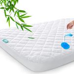 Biloban Waterproof Quilted Pack and Play Mattress Pad Cover (39 x 27), Smooth & Soft Playpen Mattress Cover Compatible with Graco Playard Matress and Foldable Mattresses, White