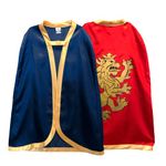 Liontouch - Noble Knight Capes, Blue and Red | Medieval Game Coats for Kids with Golden Lion Theme | Fancy Dresses, Stylish Outfits & Royal Costumes for Kids