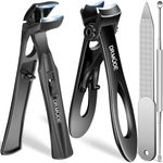 Nail Clippers for Thick Nails for Seniors, 2024 New Angled Head Large German Toe Nail Clippers for Men with Catcher,Heavy Duty Fingernail Clippers with Wide Opening Nail Cutter Women