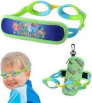 HYDROCOMFY Toddler Goggles age 3-5, kids goggles age 4-6, Green Dino Goggles for Toddlers/Kids/Baby