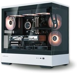 Zalman P30 Micro-ATX Gaming PC Case - 3 x 120mm ARGB Fans Pre-Installed - Panoramic View, Frameless Tempered Glass Front & Side Panel with USB Type C and USB 3.0, Black & White Special Edition