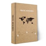 Holoary Photo Album 4x6 300 Photos 3 Pictures Per Page, 300 Pockets 4x6 Inches with Writing Space, Kraft Paper Cover Travel Design World Map Adventure Vacation Travel Photo Album