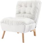 LEVEDE Accent Recliner Chair Convertible, Leathaire Sofa Lounge with 5 Adjustable Backrest Positions, Single Leisure Sofa Couch Chair, Home Office Furniture, Load Up to 130kg (White)