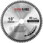 Saxton TCT Circular Wood Saw Blade 250mm x 30mm x 80T for Bosch, Makita etc fits 255mm saws