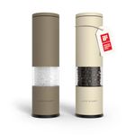LARS NYSØM Salt and Pepper Grinder Set Manual, Stainless Steel Salt and Pepper Mills with Adjustable Ceramic Grinder I Design Spice Shakers (Brown/Beige)