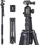 Camera Tripod Monopod 209 cm/82.6 inch ARTCISE AF30 Professional Aluminum Alloy Ultrahigh Travel Tripod with CNC Ball Head and Center Column for DSLR Camera, Max Load 33.1lbs/15kg