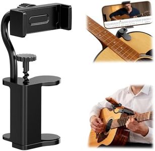Fibnek Upgraded Guitar Phone Holder – Extra Stable Clamp, Adjustable Smartphone Mount with Anti-Slip Padding, Flexible Angle Arm, Universal Fit for Acoustic Guitar, Electric Guitar & Ukulele
