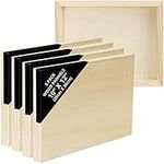 Belle Vous 5 Pack Unfinished Wooden Canvas Painting Boards - 25 x 30cm / 10 x 12 Inches - Natural Basswood Panel - Mixed Media Cradle Panels for Encaustic Art, Paint Pouring & Crafts