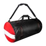 Mesh Dive Duffel Bag, Extra Large Sport Beach Bags with Adjustable Shoulder Strap, Totes and Zipper for Gym Gear, Sports Balls, Scuba Gear, Snorkeling, Diving, Rafting, and Water Sports Black