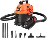 Armor All AA255W 2.5 Gallon Wet/Dry Vac 2.0 Peak HP Shop Vacuum with Nozzles & Brush, 2.5-Gallon, Orange/Black