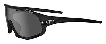 Tifosi Sledge Cycling Sunglasses Men & Women w/Interchange & Photochromic Lens Options- Ideal For Cycling, MTB & Baseball, Matte Black (Smoke/Ac Red/Clear Lenses), L-XL