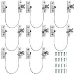 Kamtop 8 Pcs Window Restrictor Locks, Childproof Cable Restrictor Lock with Keys, Prevent Children Falling Window Lock for UPVC, Wooden, Matal Window Frames, Window Door Locks for Toddlers, Pets