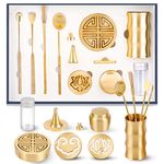 12 Pcs Incense Burner Kit, Brass Incense Making Kit, Incense Seal Mold Incense Cone Tower Mold Incense Holder for Yoga Meditation Home Fragrance
