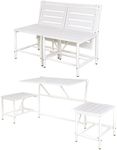 Esschert Design BL064 Convertible Foldable Bench, White