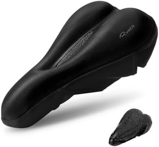 Ryaco Gel Bike Seat Cushion Cover - Breathable Comfortable Bicycle Saddle Cover Black with Water&Dust Resistant Cover Fits Spin, Stationary Exercise Bike, Outdoor or Indoor Cycling