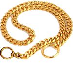 RvPaws Golden Chrome Plated Brass Choke Chain for Big Dogs - Long, Brass Choke Chain, Length 30 Inch (X-Large Size)