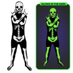 Morphsuits Skeleton Costume Kids Halloween Glow In The Dark Large