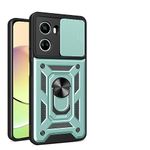 Compatible with ZTE Blade A34 Case Cover,with Slide Camera Lens Cover Compatible with ZTE Blade A54 Case Green