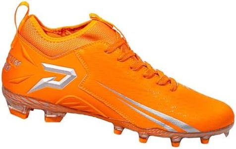 Phenom Elite Quantum Speed 2.0 Football Cleats – Team Color Edition | Lightweight, High-Performance Speed Cleats for Men | Enhanced Traction & Comfort for Peak Performance - Orange (Medium, 7)