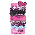 Goody x Hello Kitty Ouchless Hair Scrunchie - 6 Count, Assorted - Help Keep Hairs In Place - Hair Accessories to Style With Ease and Keep Your Hair Secured - For All Hair Types - Pain Free