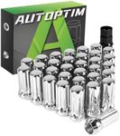 AUTOPTIM M14x1.5 Lug Nuts - Replacement for Ram 2500 3500, GMC Sierra Chevy Silverado 1500 Ford F150, Aftermarket Wheels Lug Nuts 32PCS 7 Spline Closed End Conical Seat Chrome Nut with 1 Socket Key