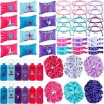 Abbylike 60 Pcs Gymnastics Party Favors 12 Dance Makeup Bag 12 Gymnastics Charm Bracelet 12 Girls Dance Hair Scrunchies 12 Sports Elastics Hair Ties 12 Gymnastics Keychains for Gift Birthday Supplies