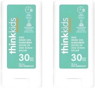 Thinksport Kids SPF 30 Mineral Sunscreen Stick, 0.64 Oz, Safe, Natural, Water Resistant Reef Safe Sunscreen for Children, Broad Spectrum Sun Screen, Travel Stick for Sun Protection, Pack of 2