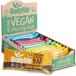 BodyMe Organic Vegan Protein Bar, Mixed Box - 16g Plant Based High Protein Snack Bars with Amino Acids - Gluten and GMO Free, 12 x 60g