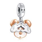 Doyafer 925 Sterling Silver Cute Mouse Hanging Charm Bead For Women'S Bracelet, Holiday Birthday Gift For Family And Friends