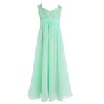 iiniim Big Girls Junior Lace Flower Girl Dresses for Weddings Bridesmaid Pageant Party Communion Age 4-14 Years Turquoise 4 Years