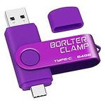 64 GB USB Type-C Flash Drive, USB-C 3.0 Memory Stick Jump Drive 2 in 1 for Android Phones Samsung Galaxy S10/S9/S8/Note 9, LG, Huawei, Tablets & Computer (Purple)