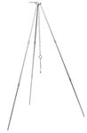 Sutekus Camp Fire Tripod Portable Campfire Cooking Dutch Oven Tripod and Lantern Hanger Silver