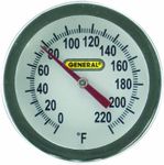 General Tools & Instruments PT2020G-220 20 X 2 Inch Dial Soil Thermometer 0 to 220 Degrees Fahrenheit, Glass Lens