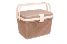 Nayasa Rope Picnnic Multi Utility Shelf Picnic Basket/Toy & Baby Cloth Storage/Shopping Basket(SH) (Light Brown)