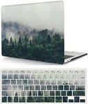 Laptop Cover Case Compatible with MacBook Pro 13 Inch Model A1502 A1425 with Retina Display Released in 2015 2014 2013 2012, 3D Painted Protective Hard Shell Case & Keyboard Cover, Foggy Forest