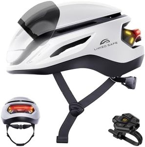 ASIEVIE Ultra Smart Adult E-Bike Helmet, NTA8776 CPSC 1203 CE EN1078 Certified, Magnetic Visor, FIDLOCK Buckle, LED Turn Signals, Auto Brake & Fall Warning, IP65, Bluetooth Cycling Helmet (White 2, M)