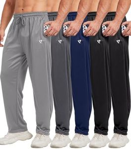5 Pack Mens Sweatpants Open Bottom Joggers for Men with Zip Pockets Loose Fit Mesh Athletic Pants for Running,Casual(Black,Black,Dark Gray,Navy,Light Gray,S)