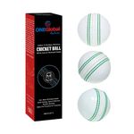 ONEGlobal Incrediball Soft Practice Cricket Ball | Outdoor & Indoor Soft Rubber Cricket Ball With Core & Stitched Seam | For Honing Skills & Family Fun (3-White)