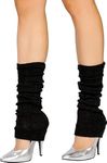 Crazy Chick® Deluxe Luxurious Ladies 80's Plain Ribbed Leg Warmers Legwarmers 12 Color TU TU (Black)