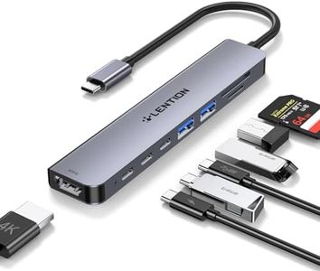 LENTION 8 in 1 USB C Hub with 4K@60Hz HDMI Adapter, 2 USB C Data & 2 USB 3.0 Port, 100W PD, SD/Micro SD Card Reader for 2023-2016 MacBook Pro, New Mac Air/Surface, More, (CB-CE19, Space Gray)