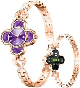 EnergyPort Purple Fitness Tracker with Quartz Display - Smart Bracelet Monitor Heart Rate, Sleep, IP68 Waterproof for Women, 30-Day Battery Life, Smart Notifications, Compatible with Android and iOS