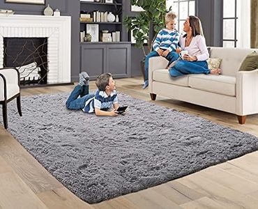 ACTCUT Super Soft Indoor Modern Shag Area Rugs Fluffy Beding Room Shaggy Carpets Dining Living Room Nursery Rug 2.5 x 5 Feet, Grey