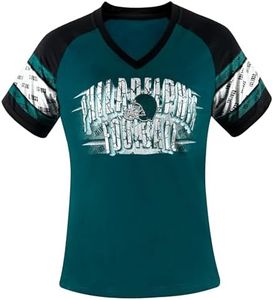 Simapak Womens Football Fans Athletic City Raglan T-Shirts - Midnight Green & Black (Size:3XL)