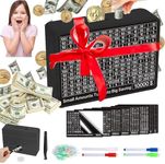 10000 Wooden Money Saving Box No Install Required Cash Vault Wooden Money Saving Box Piggy Bank,Kids Adults Boys and Girls Budgeting and Savings Goals Coin Bank for HNY Xmas Gift(8 Target Black)